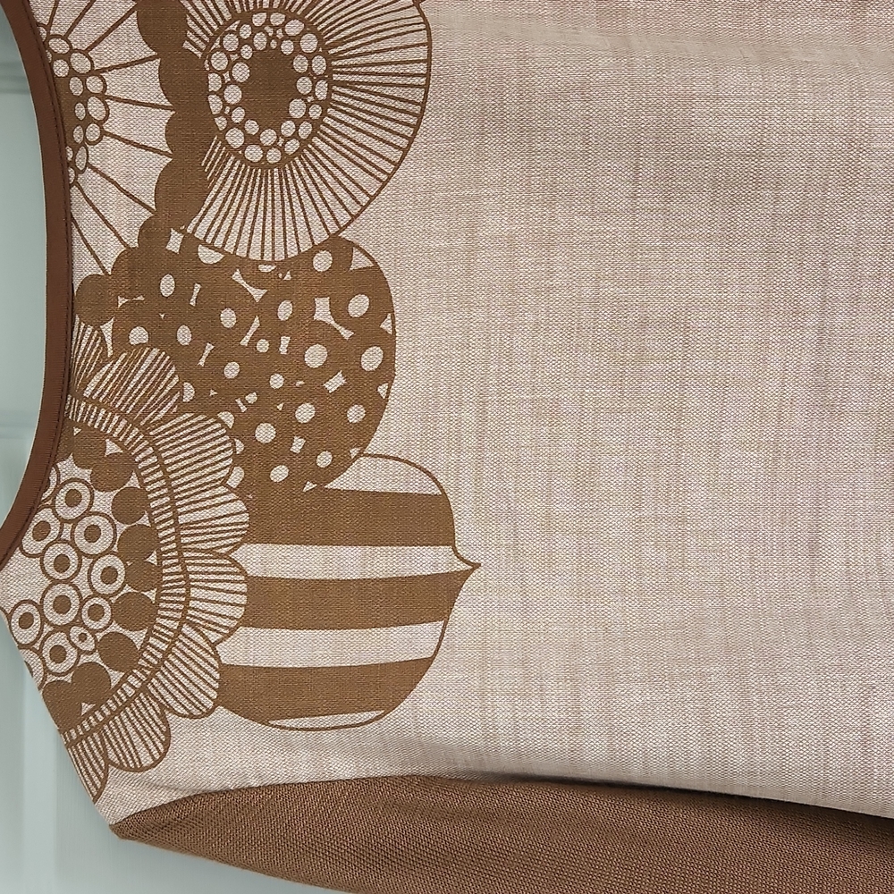 Aoyidao, Women's L Medium Brown Jerse Sleeves, Linen Fabric w Design Front/Back - Picture 6 of 8